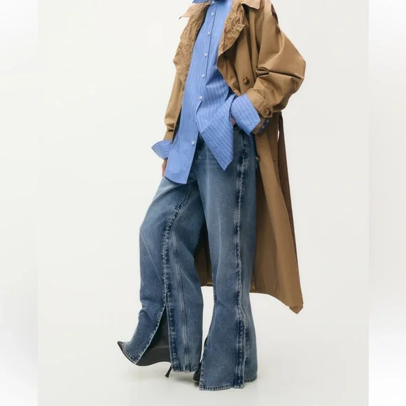 GLENN MARTENS H&M WIDE SIDE-SLIT JEANS - Picture 3 of 4